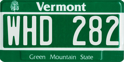 VT license plate WHD282