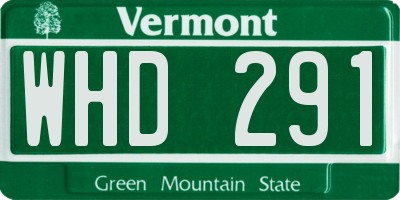 VT license plate WHD291