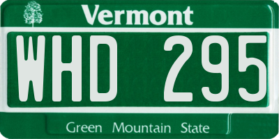 VT license plate WHD295