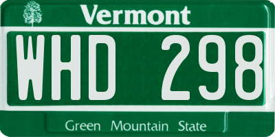 VT license plate WHD298