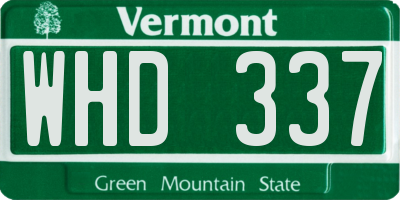 VT license plate WHD337