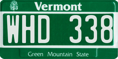 VT license plate WHD338