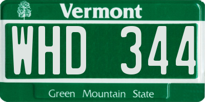 VT license plate WHD344