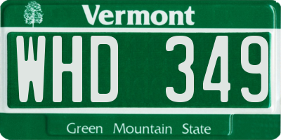 VT license plate WHD349