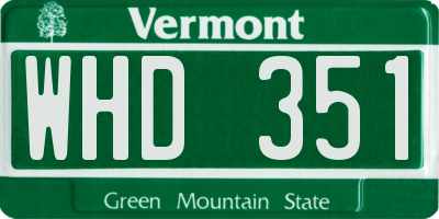 VT license plate WHD351