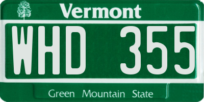 VT license plate WHD355
