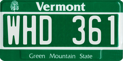 VT license plate WHD361