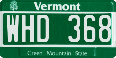 VT license plate WHD368