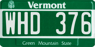 VT license plate WHD376