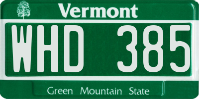 VT license plate WHD385