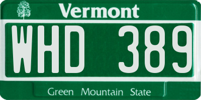 VT license plate WHD389