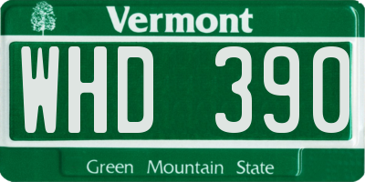 VT license plate WHD390