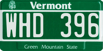 VT license plate WHD396