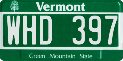 VT license plate WHD397