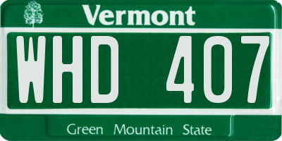 VT license plate WHD407