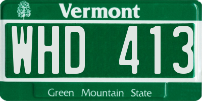 VT license plate WHD413