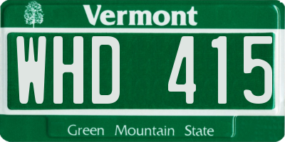 VT license plate WHD415
