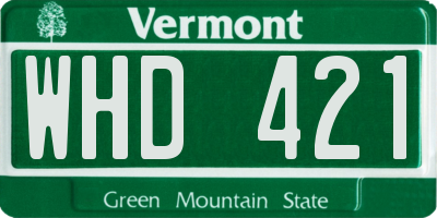 VT license plate WHD421