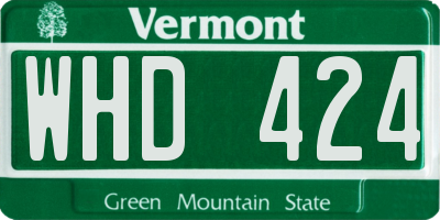 VT license plate WHD424