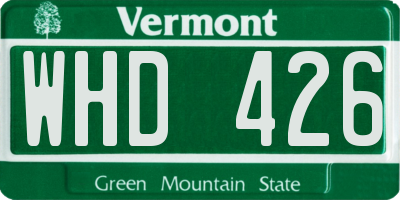 VT license plate WHD426