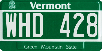 VT license plate WHD428