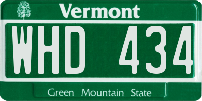 VT license plate WHD434