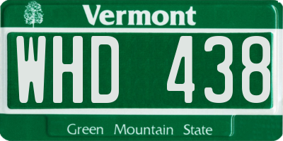 VT license plate WHD438