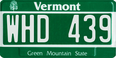 VT license plate WHD439