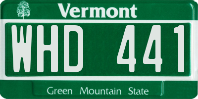 VT license plate WHD441