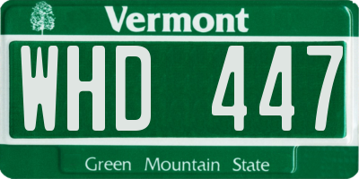 VT license plate WHD447