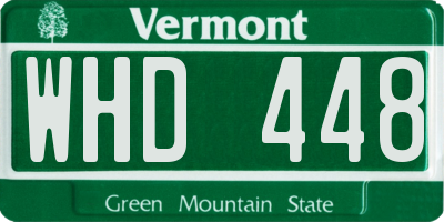 VT license plate WHD448