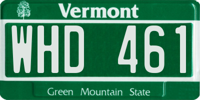 VT license plate WHD461