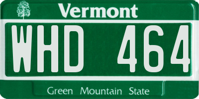 VT license plate WHD464
