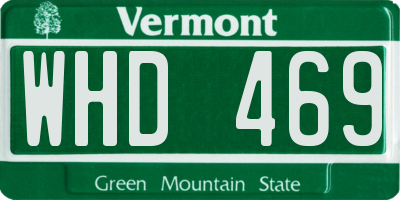 VT license plate WHD469