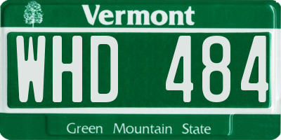 VT license plate WHD484