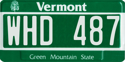 VT license plate WHD487