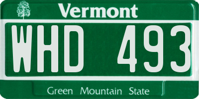 VT license plate WHD493