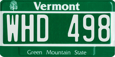 VT license plate WHD498