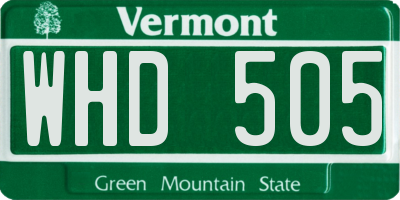 VT license plate WHD505