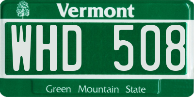 VT license plate WHD508