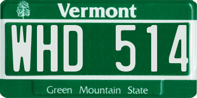 VT license plate WHD514