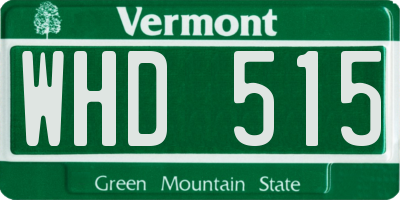 VT license plate WHD515