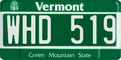 VT license plate WHD519