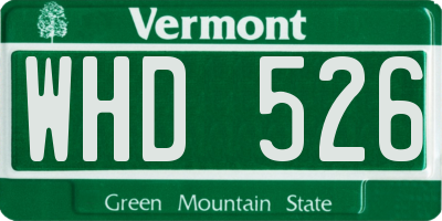 VT license plate WHD526
