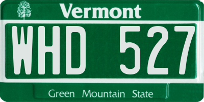VT license plate WHD527