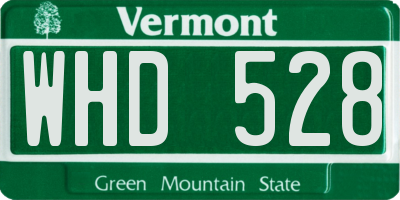 VT license plate WHD528