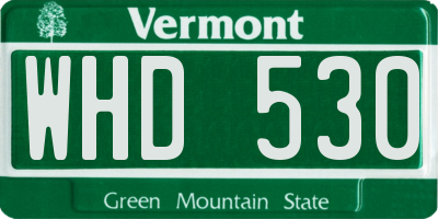 VT license plate WHD530