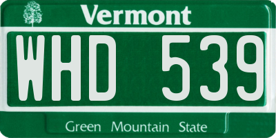 VT license plate WHD539