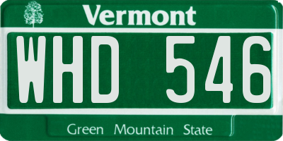 VT license plate WHD546