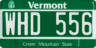 VT license plate WHD556